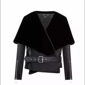 Bcbgmaxazaria Black drape leather jacket NWOT  XS